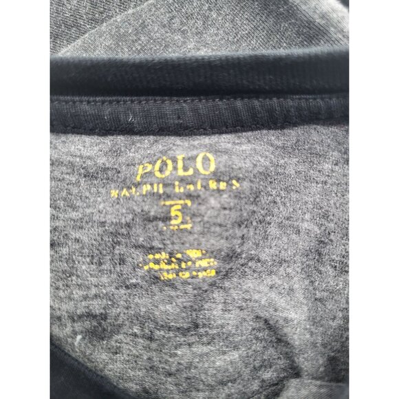 POLO Ralph Lauren Long Sleeved Black Gray Camo Graphic T Shirt Boy SZ 5 - Picture 5 of 6